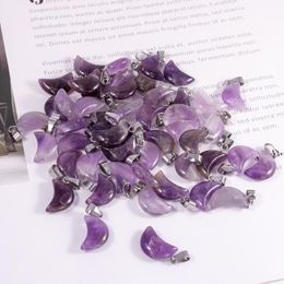 Moda Natural amatistas piedra Luna colgantes forma abalorios cuentas DIY collar pendientes fabricación de joyas para mujeres