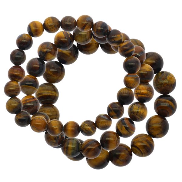 Bijoux de pierres précieuses naturelles de mode bracelet de perles de pierre d'oeil de tigre jaune brun en gros