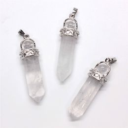 Mode naturel guérison cristal pierres pendentif charme pierre précieuse pour la fabrication de bijoux collier boucle d'oreille