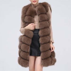 Fashion Natural Real Fox Fur Vest Jacket Coat Gilet Women Short Sleeveless Winter Thick Warm Genuine Fox Coats Free Shipping 201221