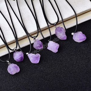 Fashion Stone Natural Amethyst Colleto de cristal de amatista para mujeres joyas