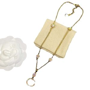 Mode ketting ontwerper armbanden sieraden hanger huwelijkscadeau ketting gouden plaat diamanten kettingen voor vrouwen