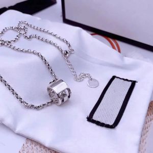 Mode ketting ontwerper sieraden luxe ring hanger ketting 925 zilveren ketting dames zijketen huwelijkscadeau