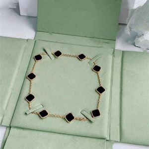 Collier à la mode élégant dix trèfle, Bracelet classique, bijoux pour femmes, pendentif de haute qualité, 7 couleurs, 214C