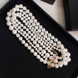 Collar de moda para mujer, collar de perlas brillantes, collar de diseñador de lujo, cadena de regalo, suministro de joyería