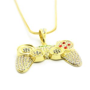 Mode-ketting sieraden mode goud iced out ps4 game controller hanger ketting voor mannen