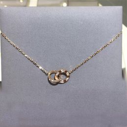 mode ketting sieraden voor minnaar mannen vrouwen dubbele ring vol cz twee rijen diamant hanger achthoekige schroefdop liefde ketting paar cadeaus