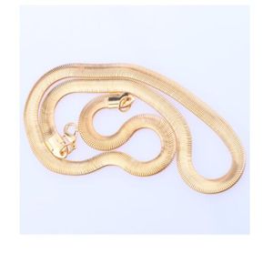 Collier à la mode, largeur 6mm, chaîne serpent à os plat, or, argent, rose, colliers adaptés aux hommes et aux femmes