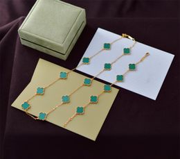 Colliers de mode bijoux de créateurs collier de trèfle à quatre feuilles ensembles de bijoux pour femmes colliers et bracelets 5 motifs en acier inoxydable bijoux de luxe mariage