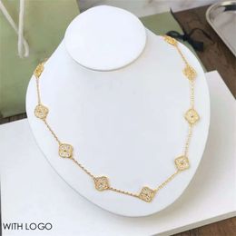 Colliers de mode Jewelry Flover Classic Clover Charm Rose Gold Sier plaqué Agate Designer Collier Pendant