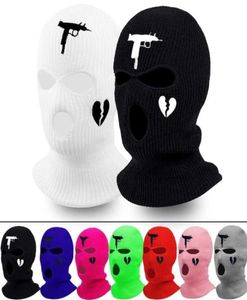 Fashion neon Balaclava Threehole Ski Mask Tactical Full Face Winter Hat Party Limited Borduursel Bot Masculino 2201088874374