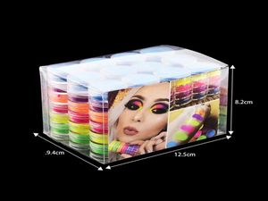 Fashion Neon fard à paupières en poudre 6Colors à paupières Set Powder Eyes Makeup 6pcs Kit Diy Nail Art Powder3688347