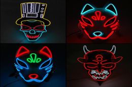 Mode neon masker maskerade geleid masker halloween feest plies horror masker gloeit in het donker18849145627