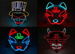 Mode neon masker maskerade geleid masker halloween feest plies horror masker gloeit in het donker18841054703