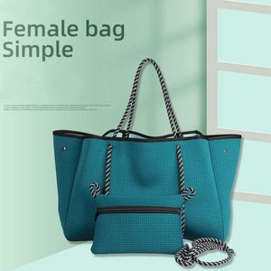 Bolsos de playa de neopreno a la moda para mujer, bolsos de hombro de gran capacidad de diseñador, bolsos grandes de verano, bolsos de compras informales 2021 230527