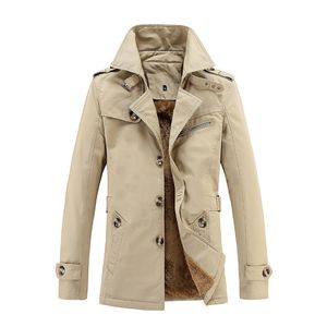 Fashion-New 2018 hiver veste hommes Casual Épaissir coupe-vent mode solide long chaud vestes et manteaux plus la taille 5XL