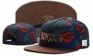 Fashion Nieuwe aankomst Metal Bonjour Rose Snapback Hats Bone Gorras Men Hip Hop Cap Sport Baseball Caps6892497