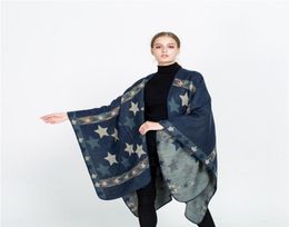 Mode Nouveau Automne et Hiver 2018 Multicolore Géométrique Femmes Écharpe Imitation Cachemire Pashmina Manteau Garder Au Chaud Manteau Châle5657098