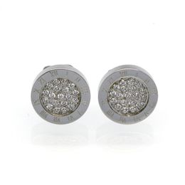 Mode Nouvelle marque Titane acier diamant romain Coeur Amour boucles d'oreilles pour femme bijoux 18K Plaqué Or Boucle D'oreille pour femme Saint Valentin cadeau