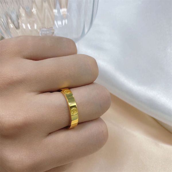 Bague Simple plaquée or pour femmes, nouveau Design à la mode, symbole, bague en acier inoxydable, bagues de Couple gravées, bijoux minimalistes