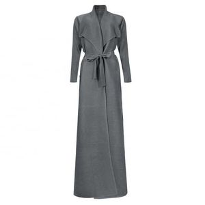 Mode nouveau Design femmes plissé Trench manteau grande taille écharpe col châle dames Miyake plis Long décontracté Polyester tissé