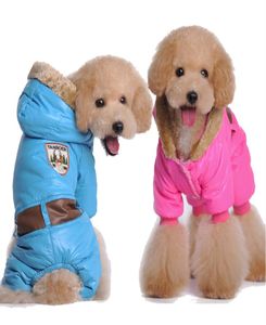 Fashion New Dog Apparel Seal Imprint Imprint Clothes Dog Pet039s Automn Winter Jacket M manteau rose et bleu Color5395683