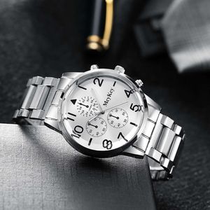 Mode nouveau faux trois yeux non mécaniques de quartz en acier de la montre de créateurs masculins montre la montre de luxe