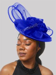 Mode nouveau fascinator chapeau femmes élégant église de fête de fête de la mariée accessoires de cheveux de mariage kentucky derby pilule fleur de casquette