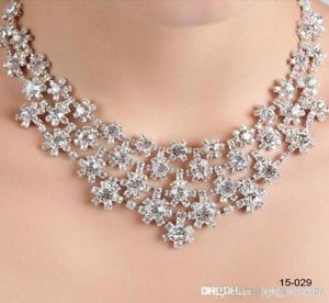 Mode nouveau complet Mrden saint fête de mariage strass cristal collier bracelet boucle d'oreille ensemble de bijoux Birdal Jewelry96255472456707