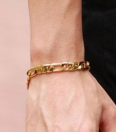 Fashion New Gold Placing Bracelet Decor Bracelet Bijoux pour hommes Curb Chain Link Fashion Bijoux masculin BIJECTES CONDIONS1806265