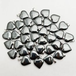 mode Nouvelle-qualité de bonne qualité Hématite Gemme Stone Heart Pendant Collier Bijoux Making Charm Accessories Gift