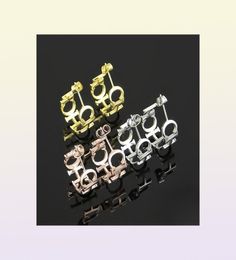Fashion New Hollow Ch Letter Stud oorbellen Symbool Vriendschap Love Lady Earrings 18K Rose Gold Charrings sieraden 3759598