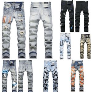 Mode Nouveaux Jeans Jeans de créateur pour hommes pantalons jeans pour hommes jeans pour hommes skinny star hombre pantalons pour hommes pantalons biker broderie déchiré pour tendance coton homme jeans