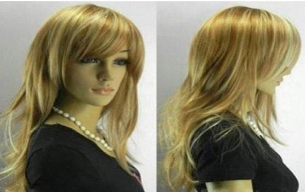 Mode nouveau moyen Cosplay Blonde mixte femmes 039s fille perruque perruques pour Women7944678