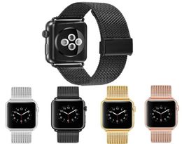 Fashion New Milanese Watch Band pour Apple Watch Band 38mm 42mm Iwatch 40mm 44mm Series 1 2 3 4 5 Bracelet Bracelet Beltleless Stee2237541