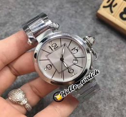 Fashion Nieuwe Pasha C 34mm W31074M7 Witte Dial Zwitsers Quartz Womens Watch Sapphire Stainless Steel Bracelet Ladies Watches Hellowatc4208903