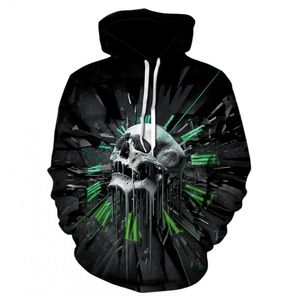 Fashion-New Gedrukt Skull Hoodie 3D Gedrukt Hoodie / Sweatshirt Heren High Fashion Lange mouw Hoodie