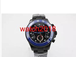 Reloj para hombre Regatta Black DLC Stealth 44mm 116680 Puntero de acero inoxidable azul Mecánico automático Relojes de lujo de alta calidad Luminoso