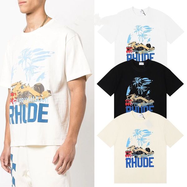 Mode Nouveau Rhude Designer T hirt ens Femmes Tide horts manches Ropamujer T hirts Grossiste ummer oose Respirant tyles matériels Vêtements Plus ize