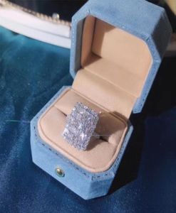 Mode nieuwe ringen dames sprankelende stenen fijne sieraden volledige t prinses gesneden witte topaz cz diamant vrouwen trouwring ring vrouwelijk g2610315