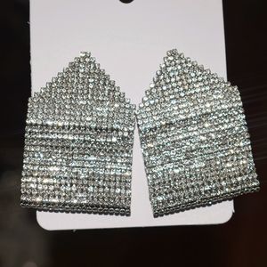 Mode-Nieuwe Shiny Rhinestone Gems Mode Vrouwen Dangle Oorbellen Sieraden Maxi Lady's Jurk Statement Oorbellen Accessoires