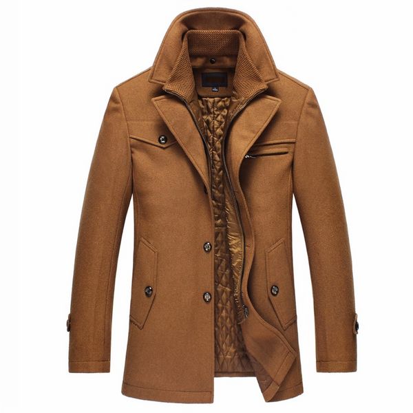 Mode-Nouveau manteau de laine d'hiver Slim Fit vestes hommes décontracté chaud veste d'extérieur et manteau hommes pois grande taille hommes RS-181