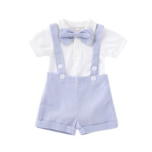 Mode pasgeboren babyjongen kleren Kinderhemd romper brievenbuien vlinderdas 3 st