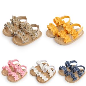 Sandales d'été pour bébés filles, chaussures de princesse plates à semelle souple, mignonnes, antidérapantes, pour les premiers pas des nourrissons