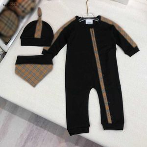 Mode pasgeboren jumpsuits hoogwaardige peuter driedelige set maat 59-80 cm baby crawling pak baby bodysuit hoed bib 24april