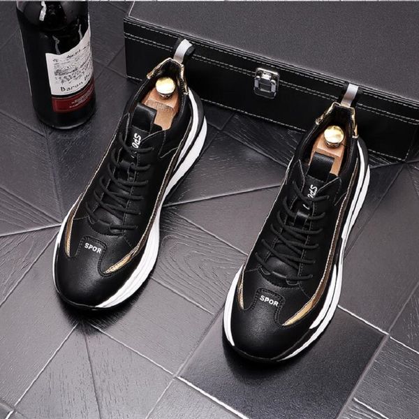 Mode Date Marque Chaussures Hommes En Cuir Hauts Chaussures Casual Appartements Mocassins De Luxe Punk Rock Sneakers D2A20