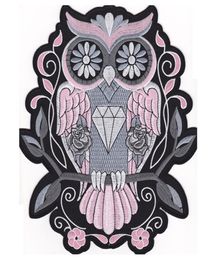 Fashion Night Owl Pink Back Broidered Flight Suit Patch Motorcycle Biker Patch Iron On Veste Veste Bird Of Minerva Badge 2122650