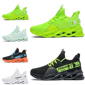 Mode niet-merk mannen vrouwen lopende schoenen blade ademend schoen zwart wit volt oranje gele heren trainers outdoor sport sneakers