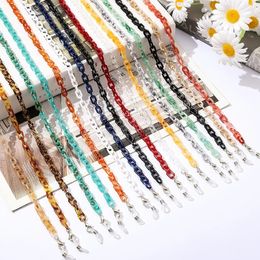 Mode niet-slip glazen ketting brillen accessoires vrouwen acryl-bril ketting hangende harsmasker lanyards ketting touw