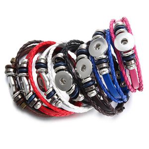 Mode Noosa Rivca Snaps Button Bracelets en cuir Charm Fit 18mm Snap Buttons DIY Bracelet